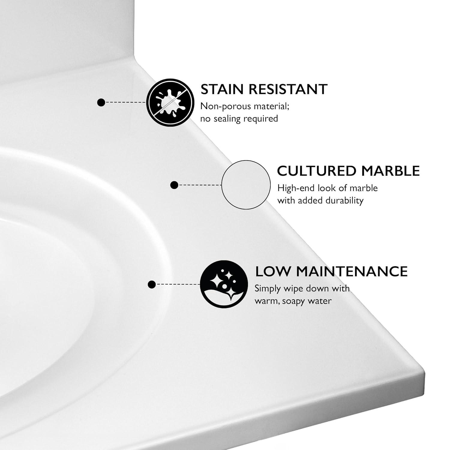 Cultured Marble Vanity Top with Backsplash