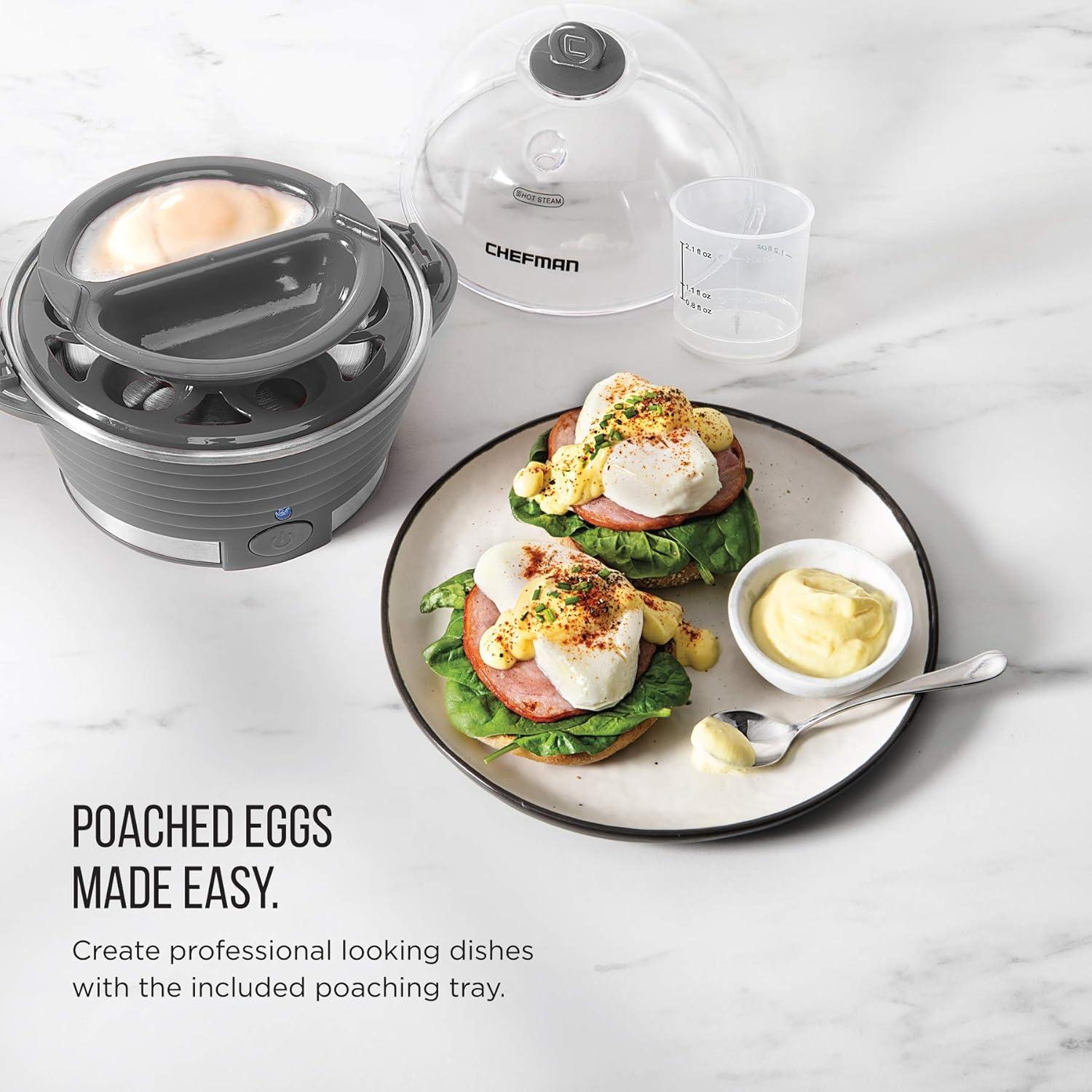 Chefman Electric Egg Cocedor/caldera, Egg-Maker Rápido, Grey