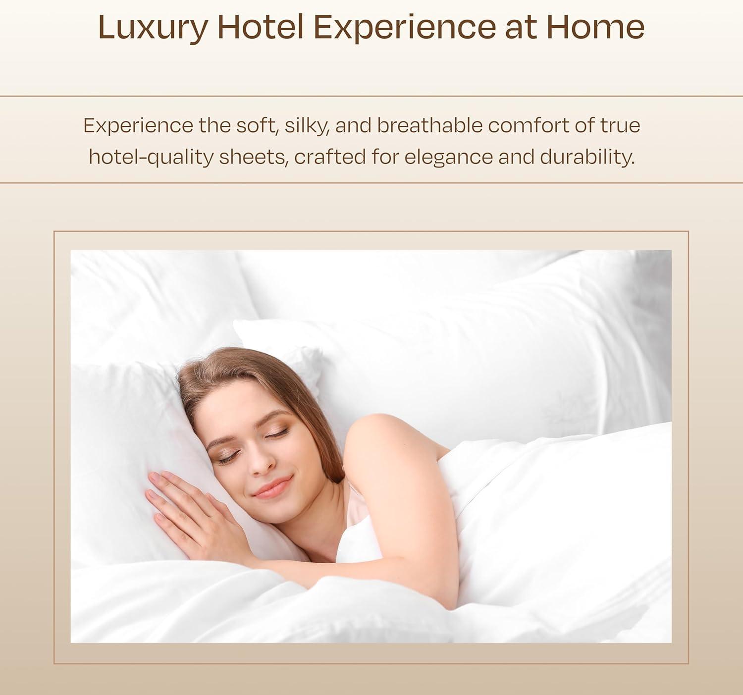 Luxury Bed Sheets Set - 800 Thread Count 100% Cotton Sheets, Deep Pocket, Soft, Cool & Breathable by California Design Den - Soft Teal, King