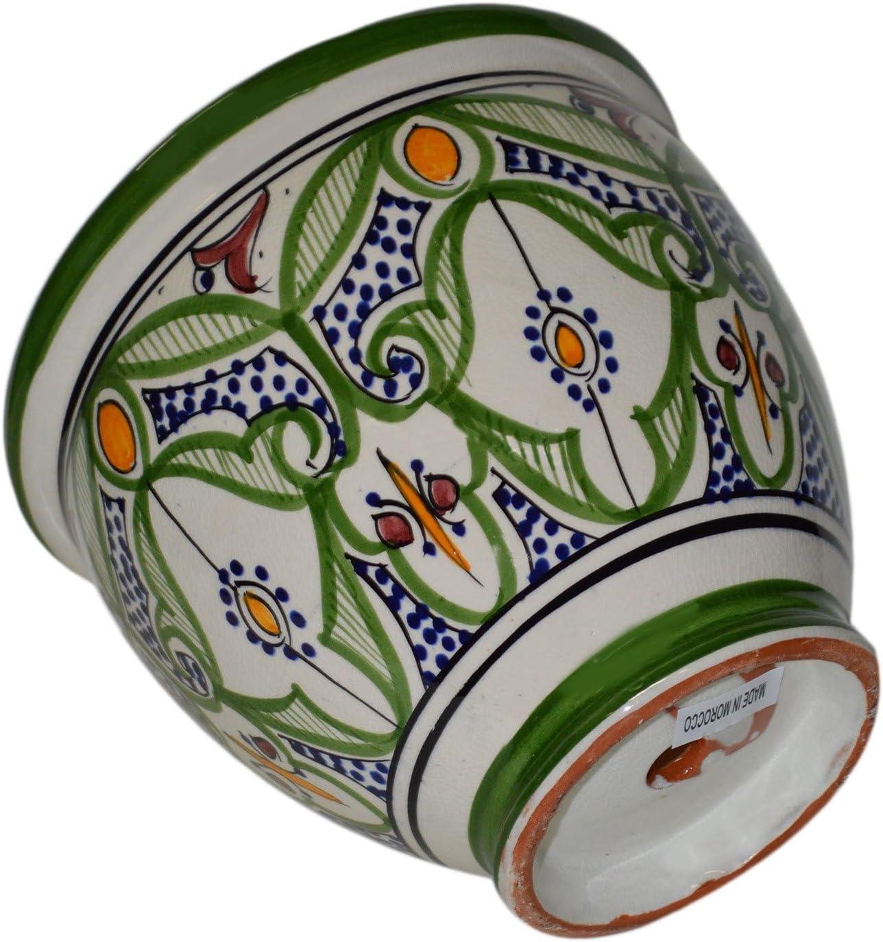 JGSP Flower Pot Moroccan Spanish Garden Drain Hole Ceramic Planter Handmade Multicolored