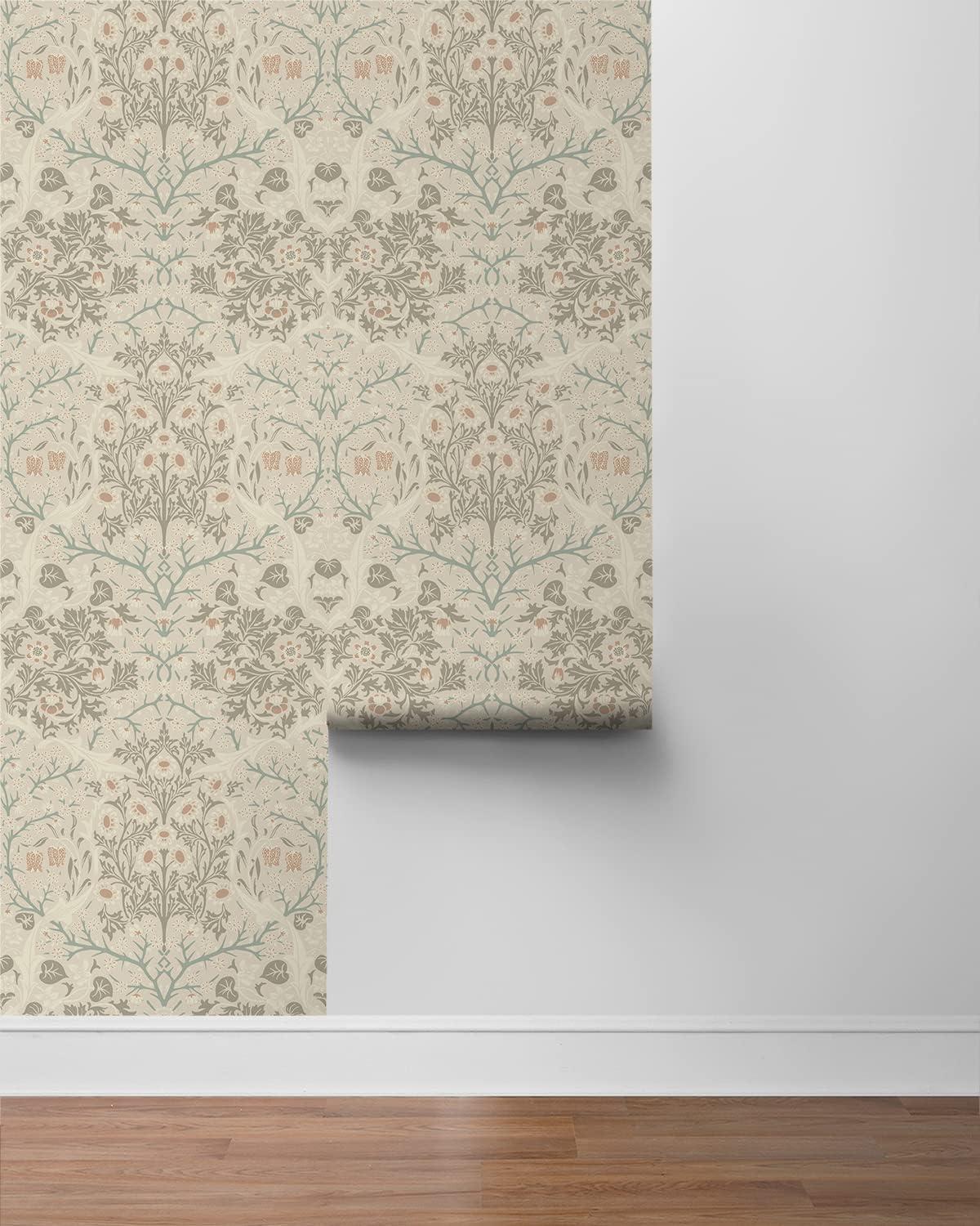 NextWall Lunar Rock & Clay Victorian Garden Peel and Stick Wallpaper