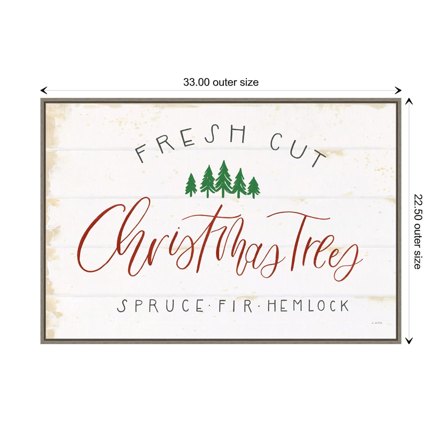 33" x 22" Christmas Farm V Framed Wall Canvas - Amanti Art