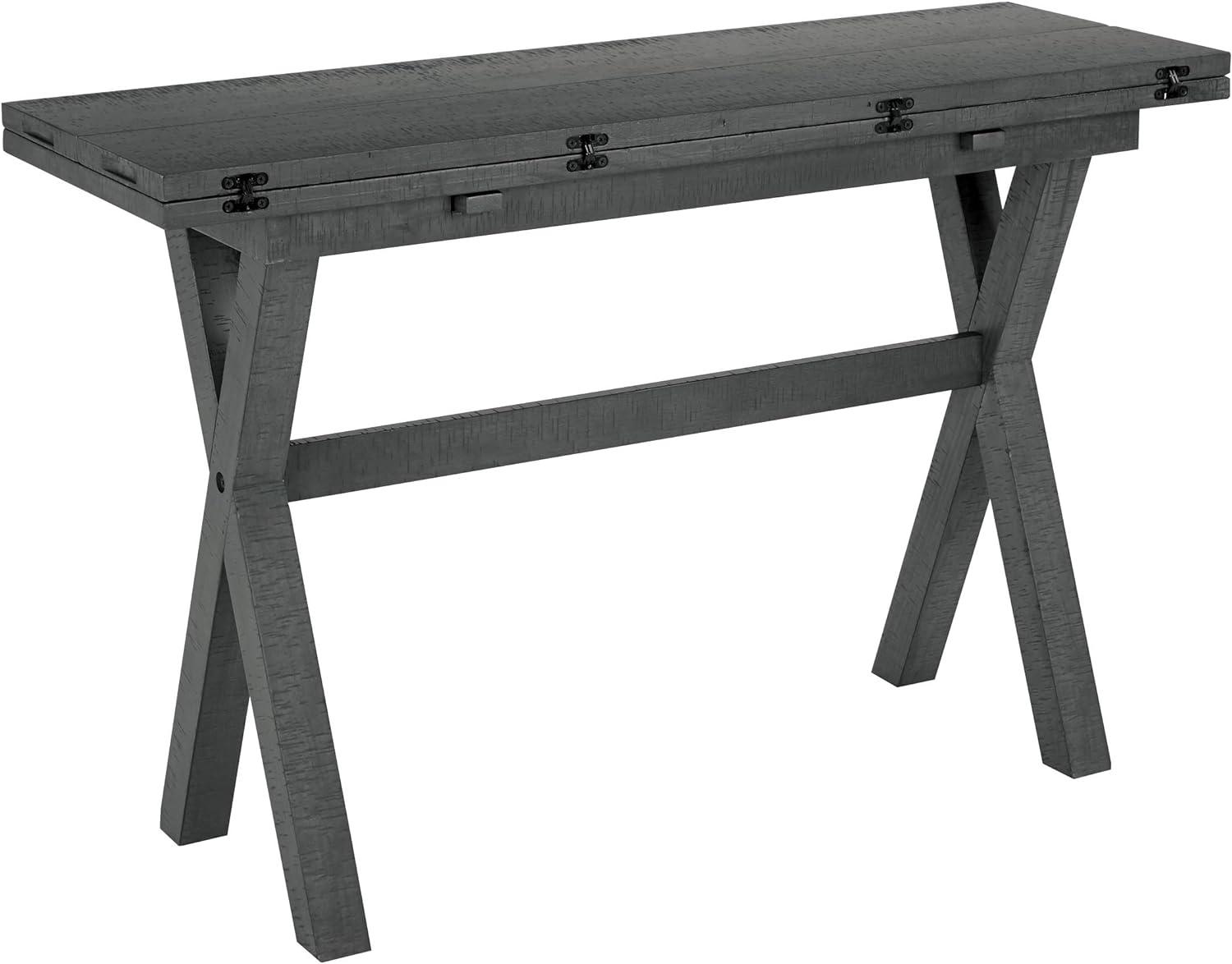 Farmhouse Reclaimed Wood Extendable Dining Table in Washed Grey