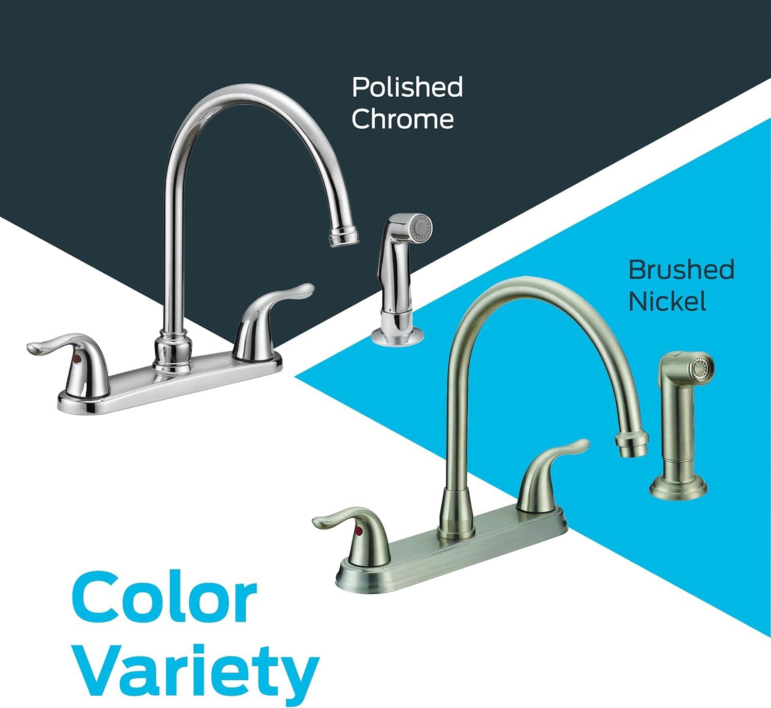EZ-FLO 10201 High Arc Swivel Spout Kitchen Faucet, Two-Handle, Chrome