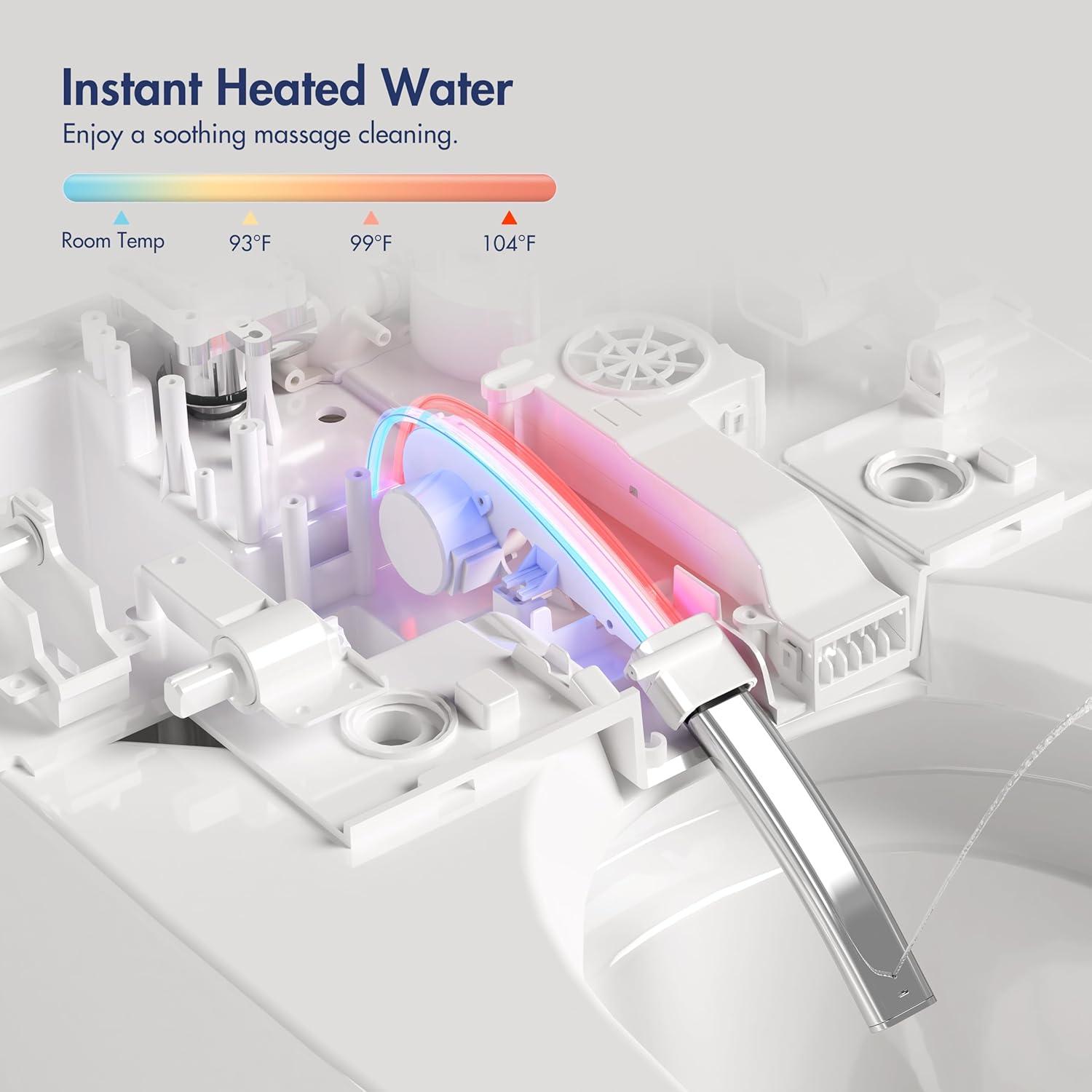 Eridanus White Vitreous China Smart Bidet Toilet with Heated Seat and Remote Control