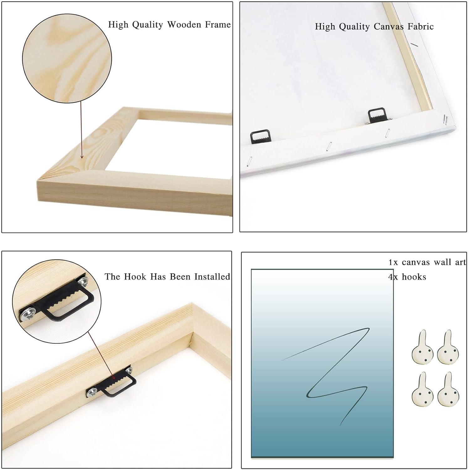 HVEST Dolphin Canvas Wall Art Cute Dolphins Playing Under Sea with Sunshine Picture Printing Artwork for Living Room Bedroom Bathroom Wall Decor,Stretched and Framed Ready to Hang,12x16 Inches