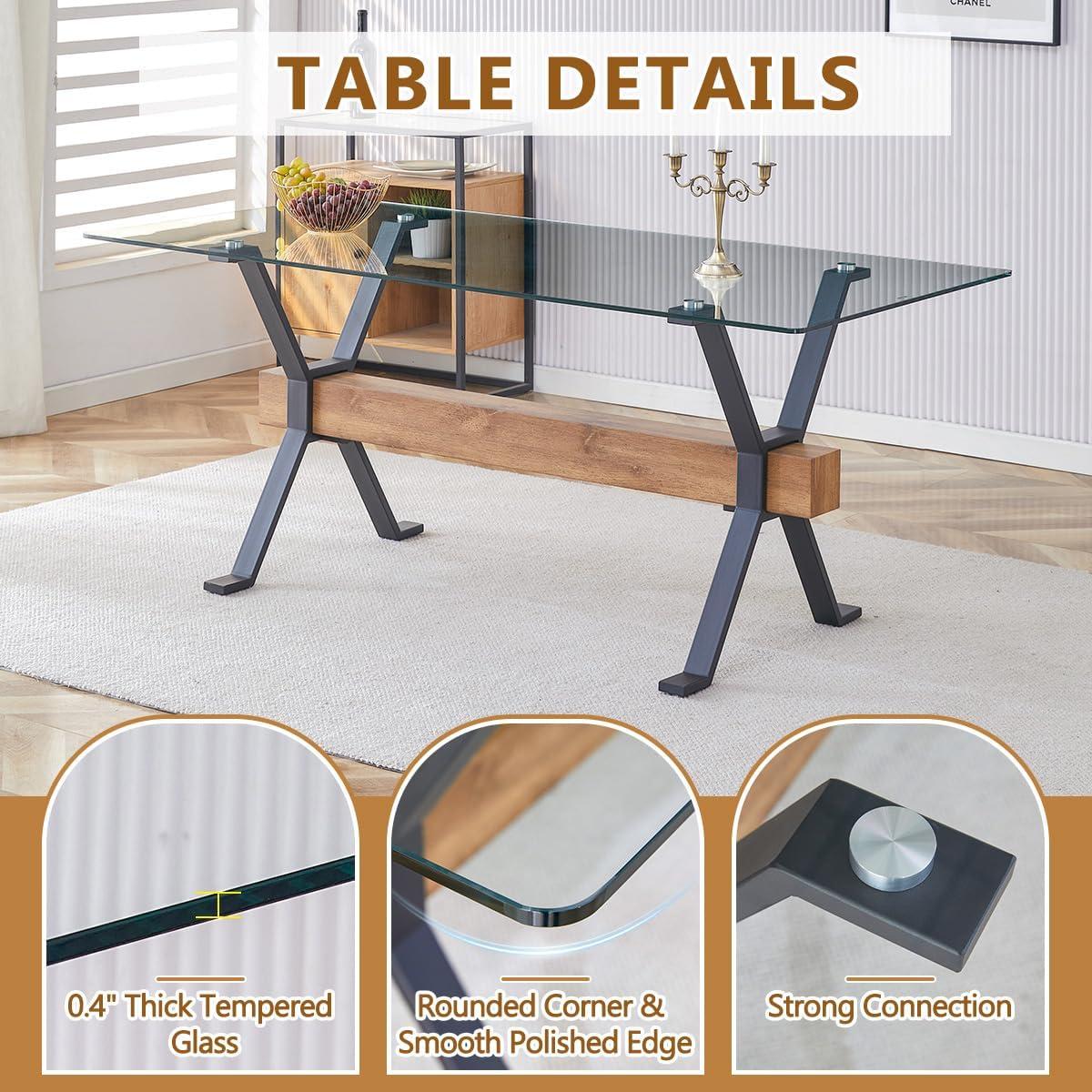 Ivy Bronx 7-Piece Glass Top Dining Table Sets | Wayfair