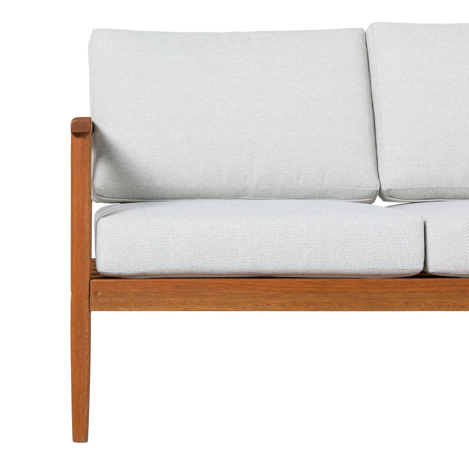 Walker Edison Modern 4-Piece Spindle-Style Eucalyptus Chat Set, Natural
