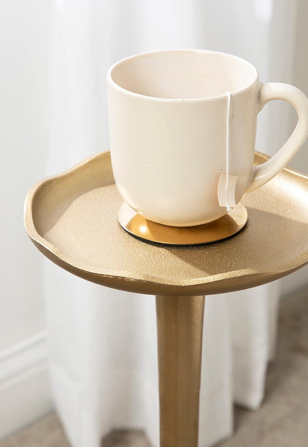 Kate and Laurel Alessia Round Metal Drink Table, 8x8x22, Gold