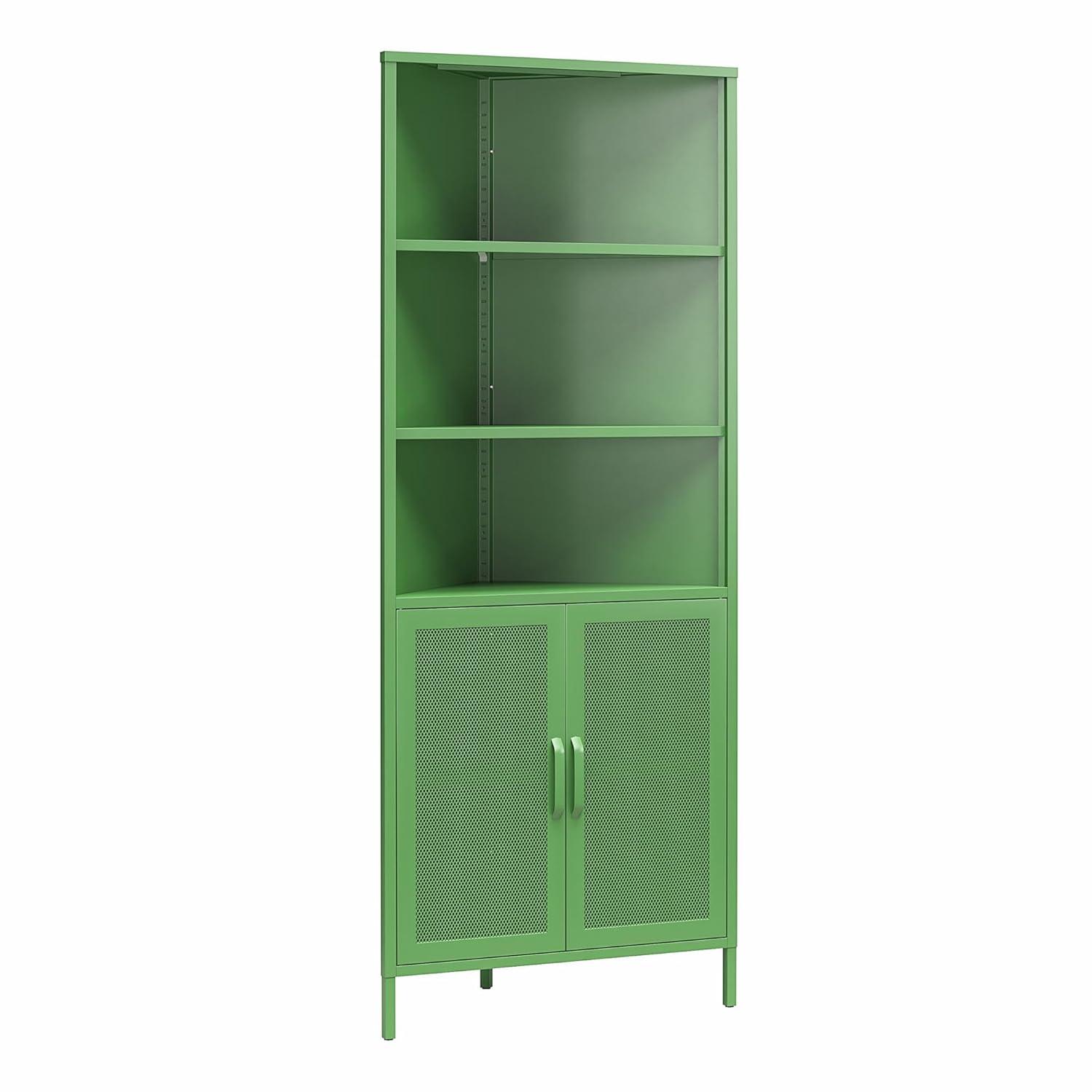 Novogratz Channing Corner Storage Cabinet with 2 Doors, Parchment