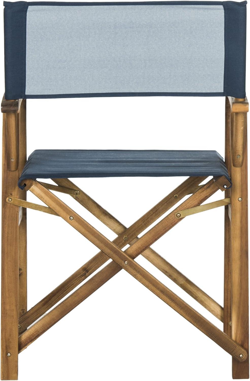 Laguna Director Chair Indoor/Outdoor (Set Of 2) - PAT7004 - Natural/Navy - Safavieh