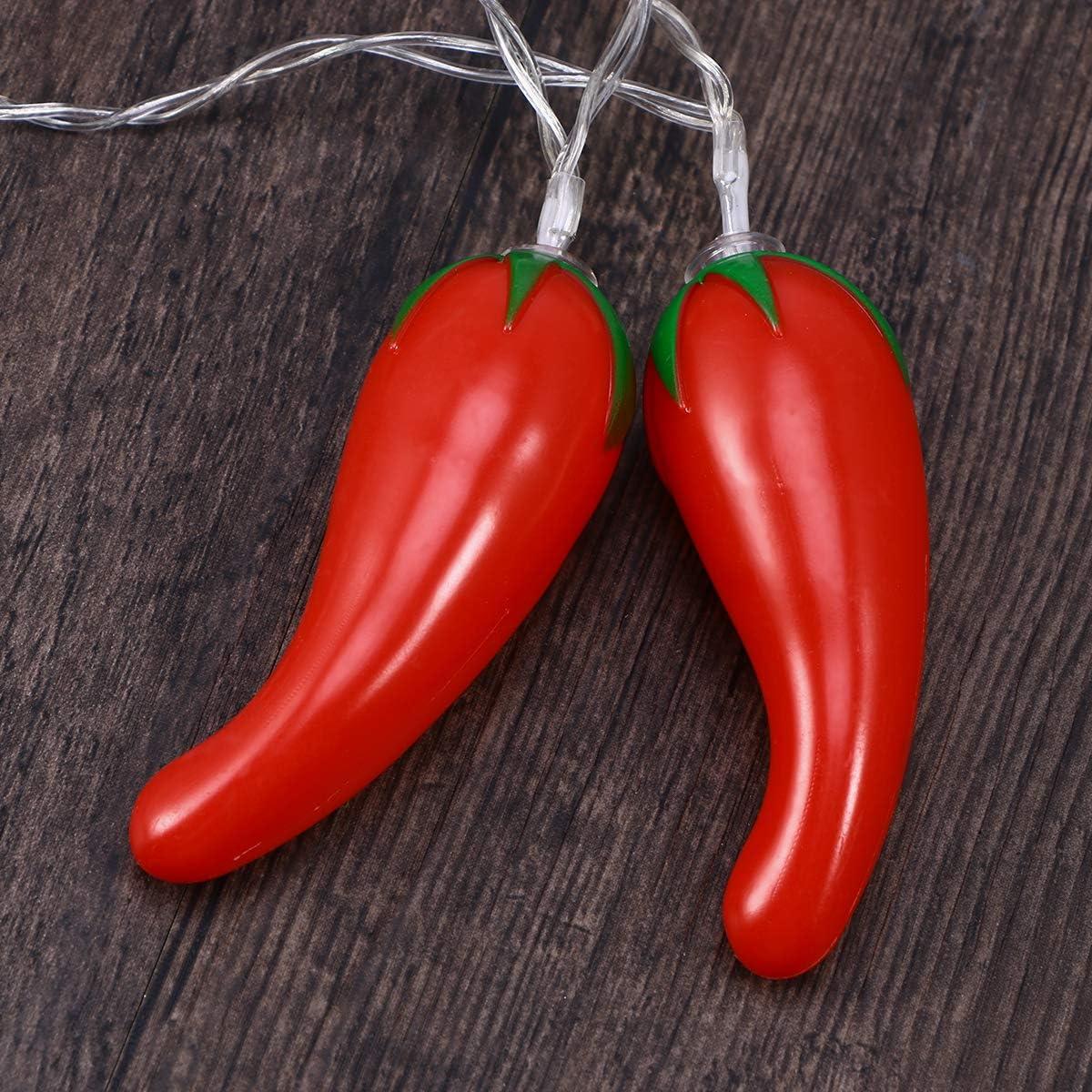 HOMEMAXS Chili Lights String Battery-operated 5.4ft 10 LEDs Warm White Pepper Lights Decorations for Patio Fence Deck Balcony Camping
