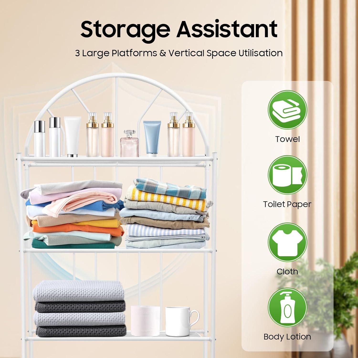 Over The Toilet Storage Rack Cabinet Organizer Shelf Bathroom Space Saver 3 Tier