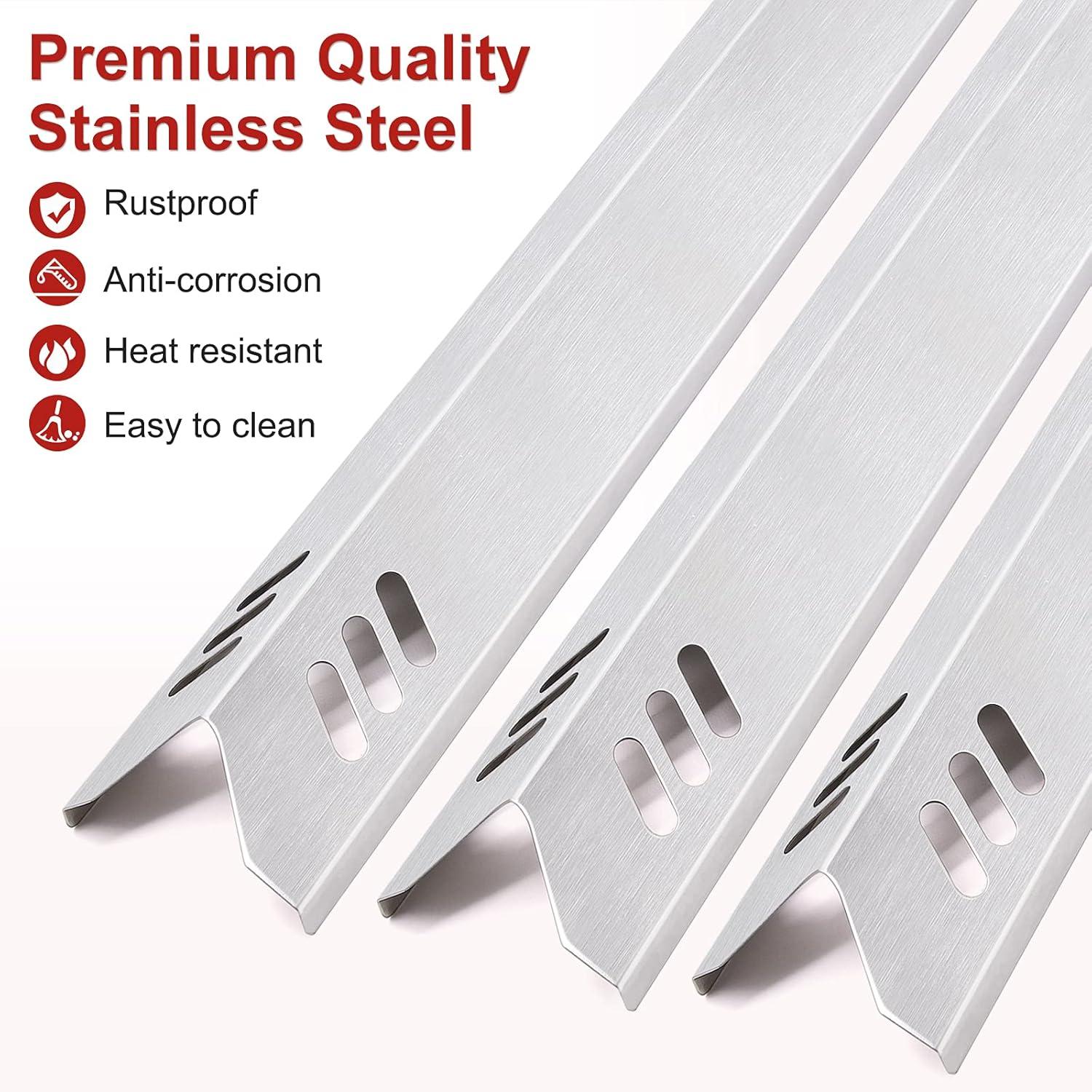 Unicook 15 Inch Grill Heat Plates for Dyna-Glo, Grill Burner Covers, Grill Parts Porcelain Heat Shields for Backyard, 4 Pack