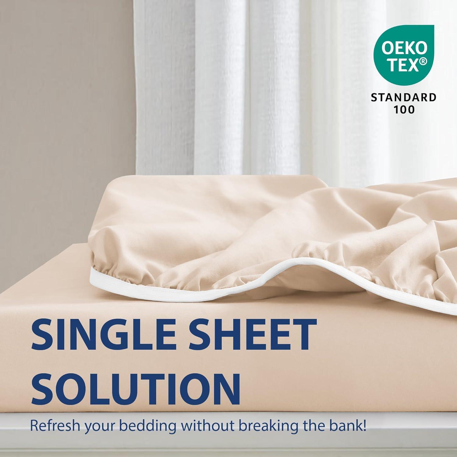 Swift Home 1800 Series 16 Inch Deep Microfiber Fitted Sheet
