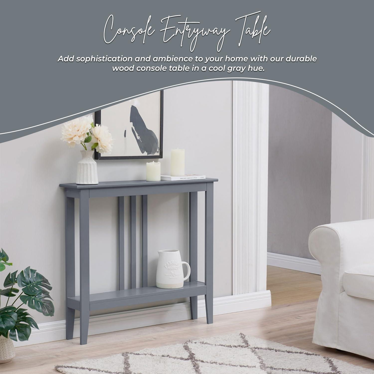 Kings Brand Furniture - Balfour Narrow Console Table with Shelves for Entryway, Hallway, Living Room, or Foyer (Red)