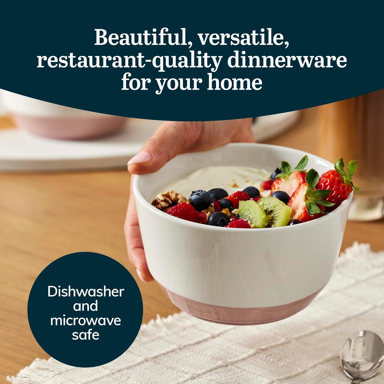 Austin Libbey 28-Ounce Porcelain Soup Salad Bowl, Set Of 4