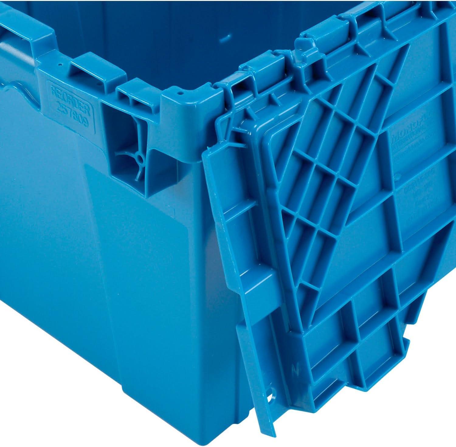 Blue Heavy Duty Plastic Storage Container with Hinged Lid
