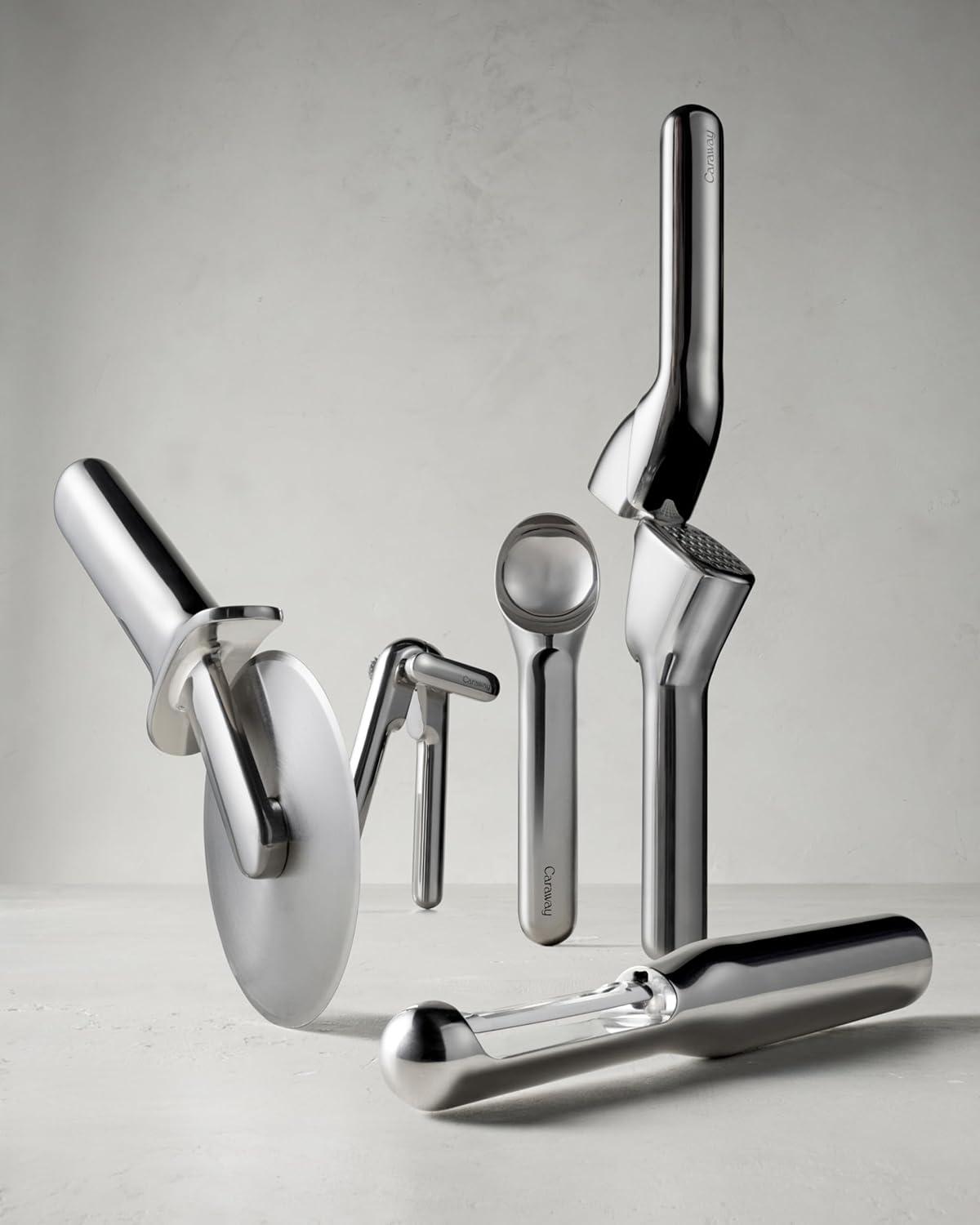 Caraway Home Stainless Steel Can Opener: Manual Silver Freestanding, Hand Wash, 1 Year Warranty, 7.1" Height