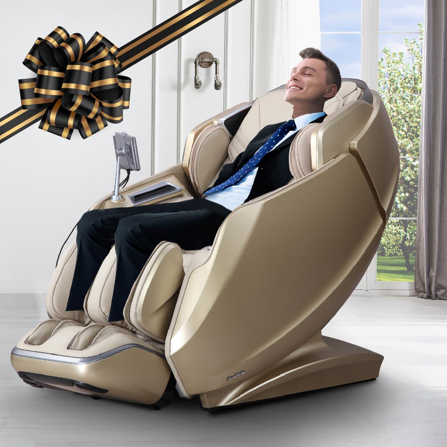 Revive | 4D Massage | Health Fingerprint Sensor| AI Health Detection| 40 Cell Full Body Air Massage | (Beige)