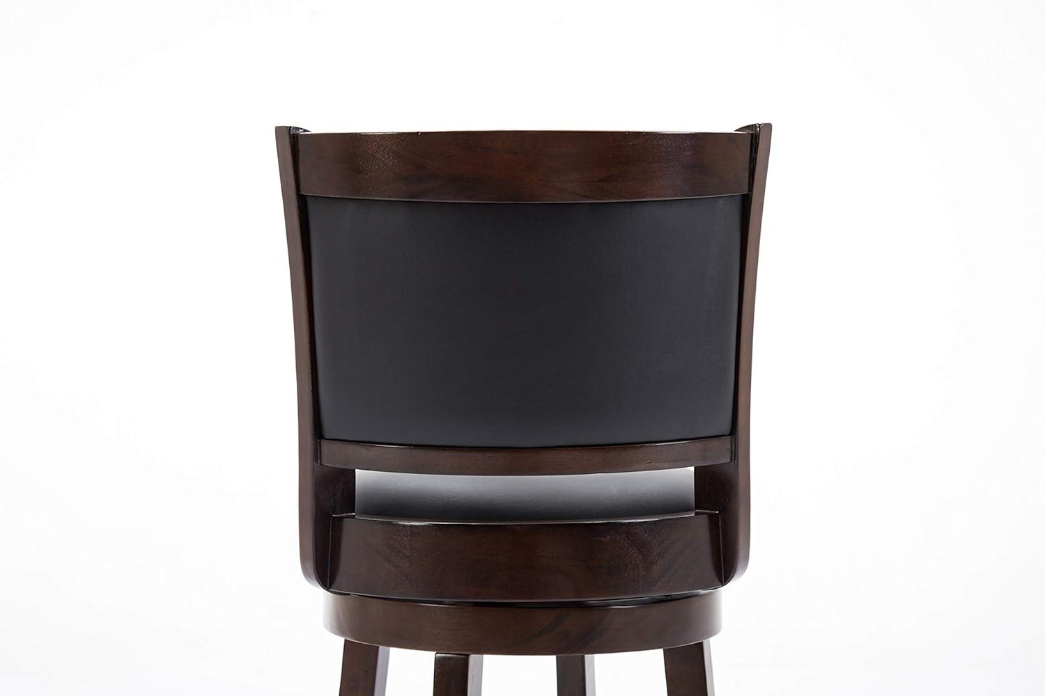 24" Augusta Swivel Counter Height Barstool Hardwood Cappuccino - Boraam: Round Seat, Footrest