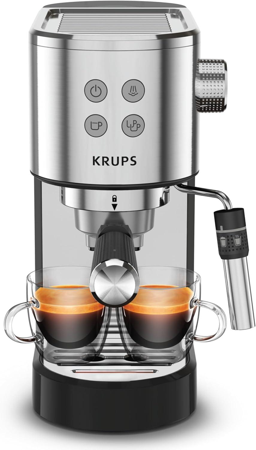 Krups Espresso Maker, 15 Bar Pressure, Stainless Steel