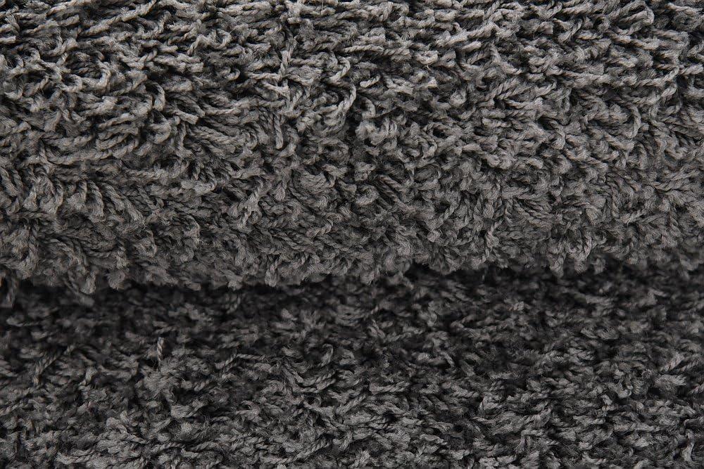 Unique Loom 4' 1 x 6' 1 Solid Shag Graphite Gray Area Rug