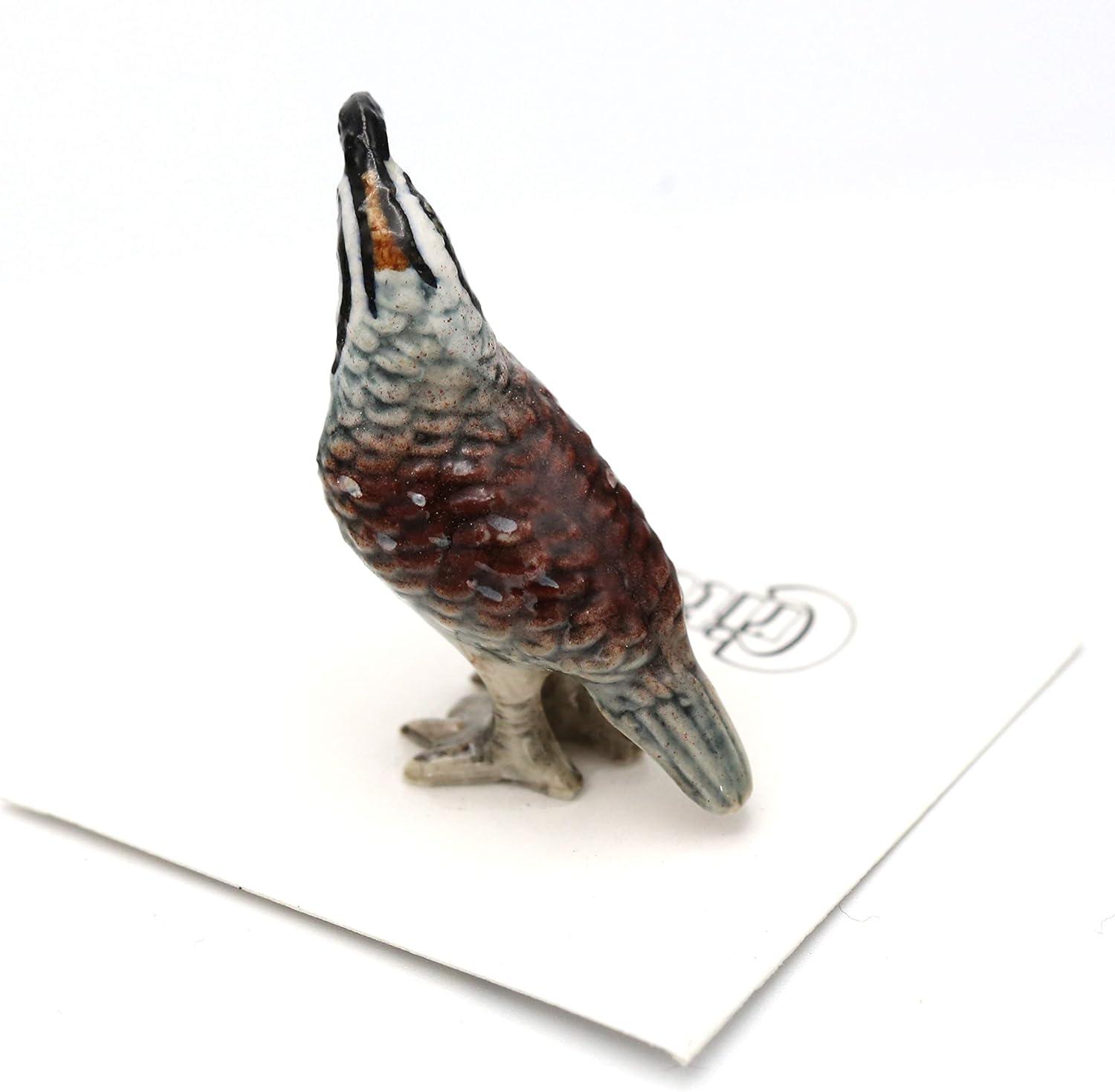 Little Critterz California Quail Valley "Chi-ca-go" Bird - Hand-painted Home Decor Bird Decorative Figurine - Miniature Porcelain Figurine