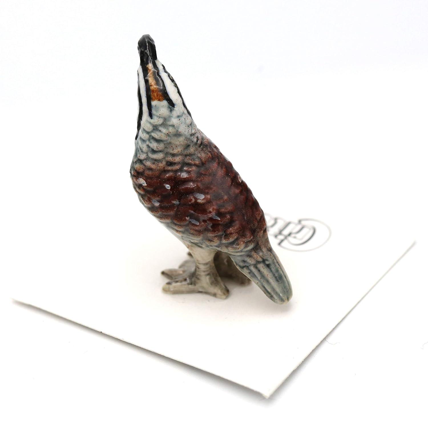 Little Critterz California Quail Valley "Chi-ca-go" Bird - Hand-painted Home Decor Bird Decorative Figurine - Miniature Porcelain Figurine