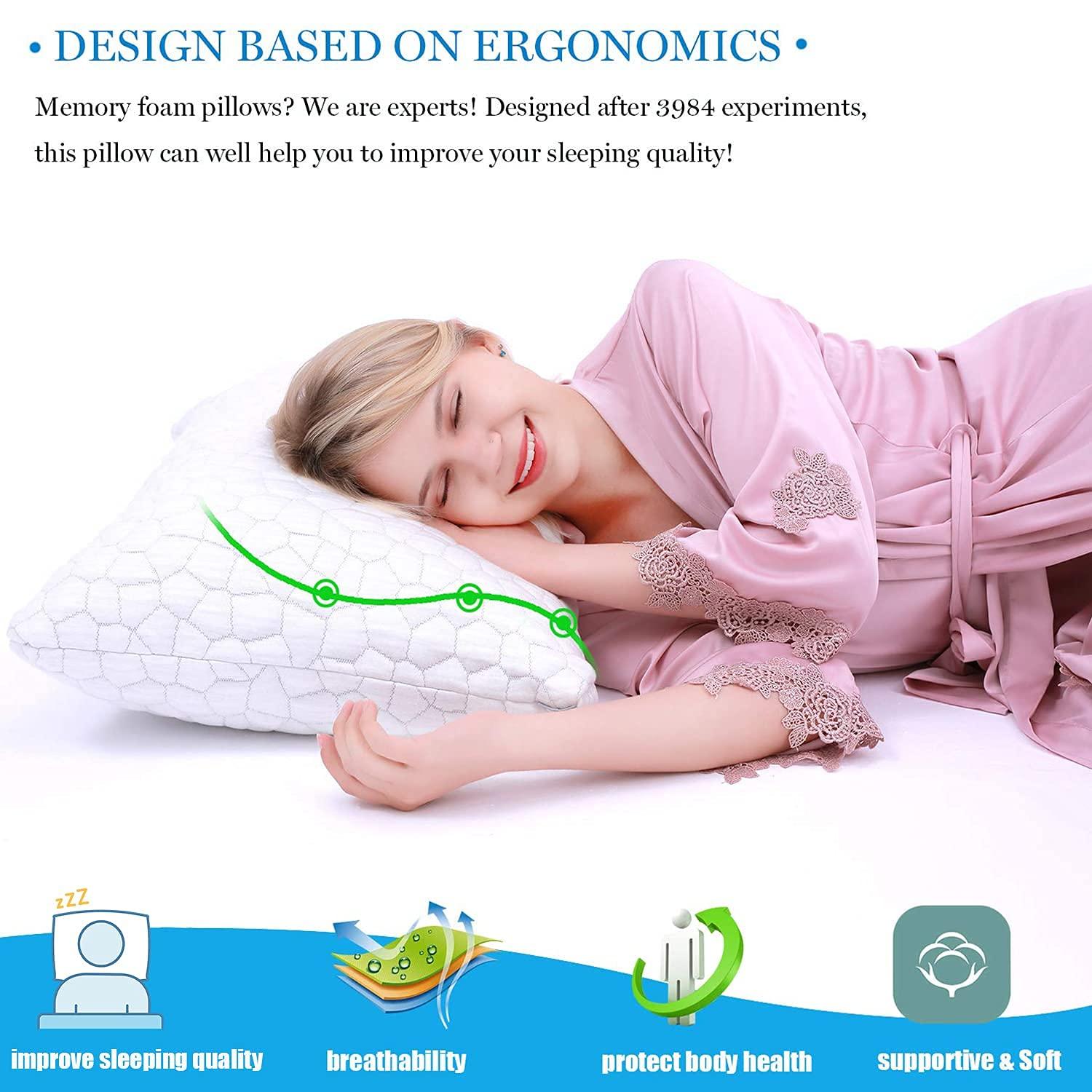 Alwyn Home Set Of 2 Cooling Shredded Memory Foam Pillows For Sleeping, Pillow Cooling Gel Pillows For Hot Sleepers Cool Pillow For Side Back Sleeper, Neck Pain Relief Adjustable Gel Bed Pillow For Hot Sleepers