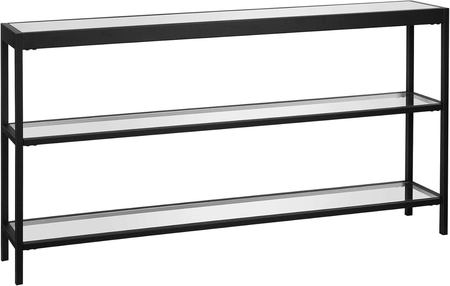 Evelyn&Zoe Alexis 55" Wide Rectangular Console Table, Blackened Bronze
