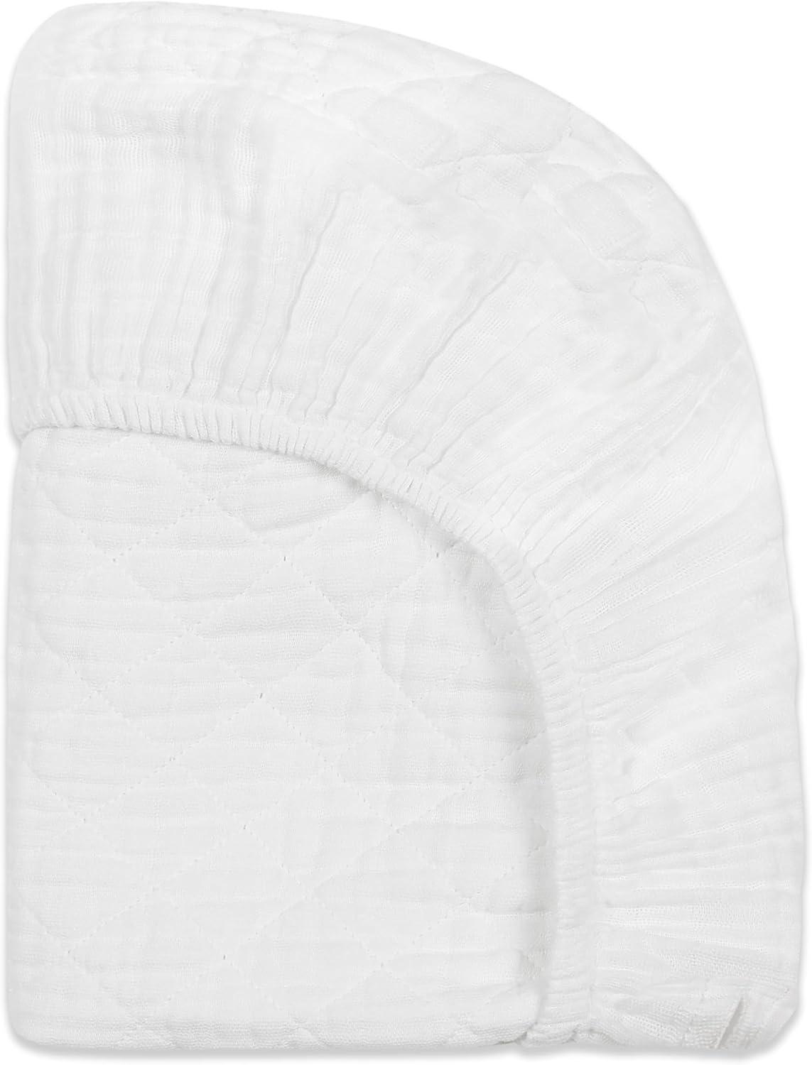 babyletto Plain White Quilted Muslin Changing Pad Cover