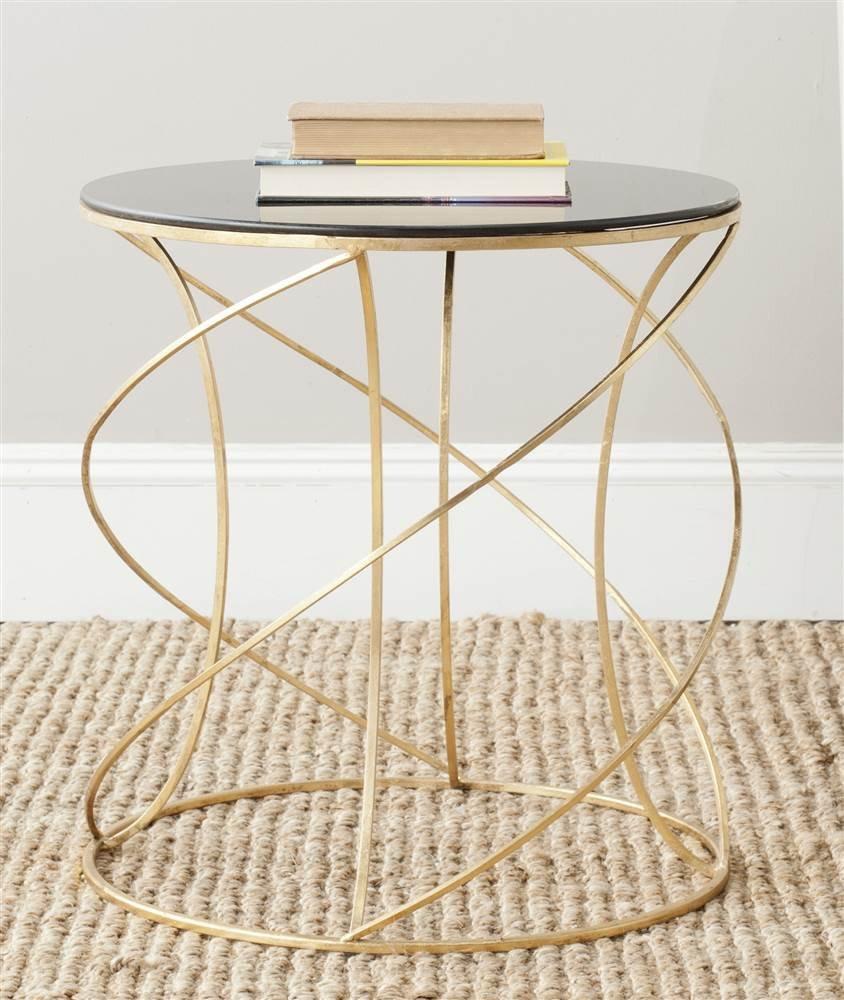 Cagney Accent Table - Gold/Black Glass - Safavieh.