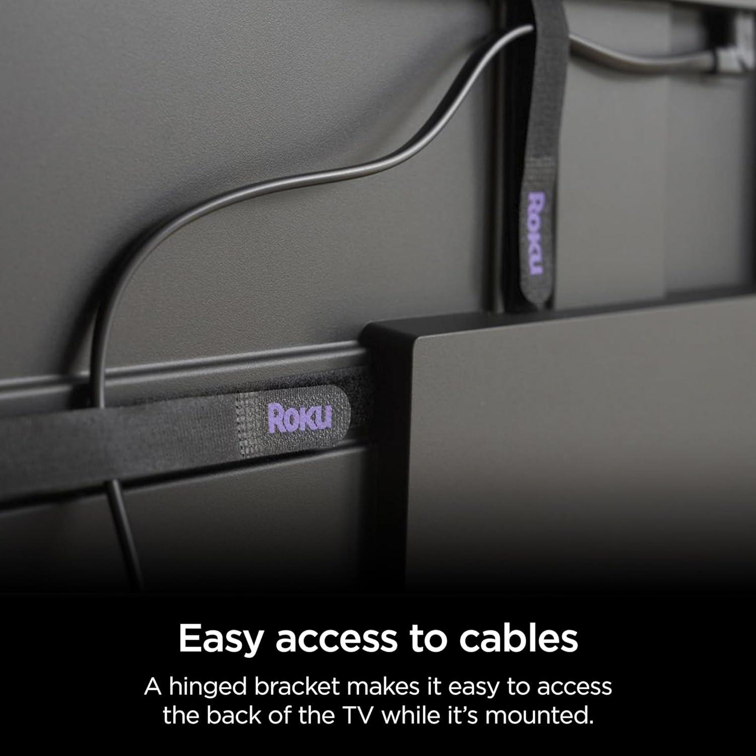 Roku Wall Mount Kit for 65-Inch Pro Series TV - Ultra-Slim with Minimalist, Flat Design - Hinged TV Mount and Kickstand for Easy Access to Cables