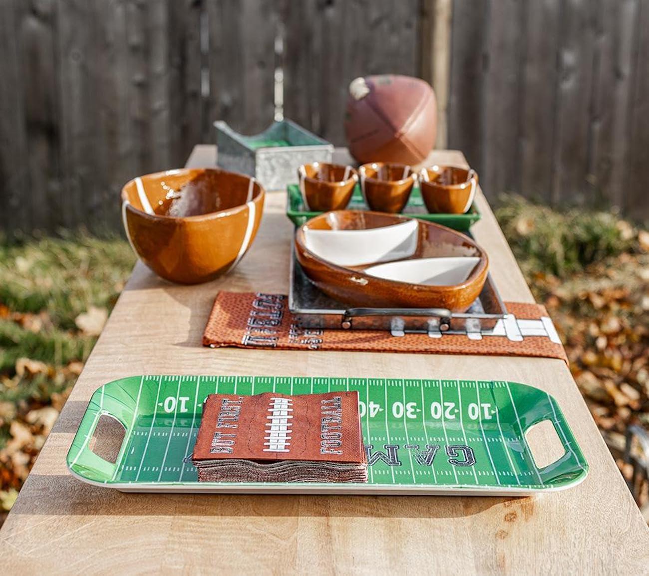 Boston International - 15" x 8" Melamine Serving Tray - Game Day
