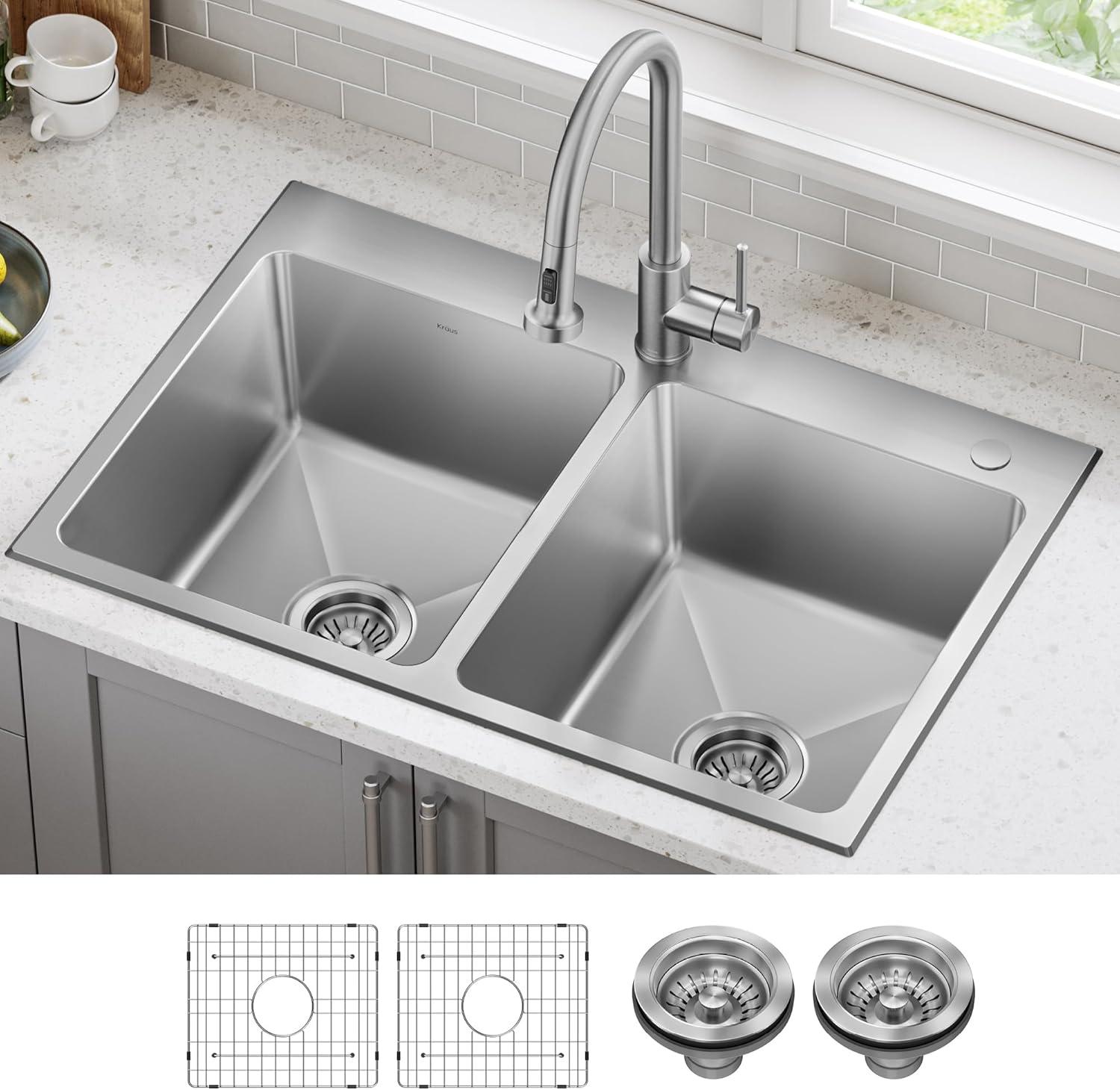 KRAUS Fairlane 18-Gauge Stainless Steel Kitchen Sink