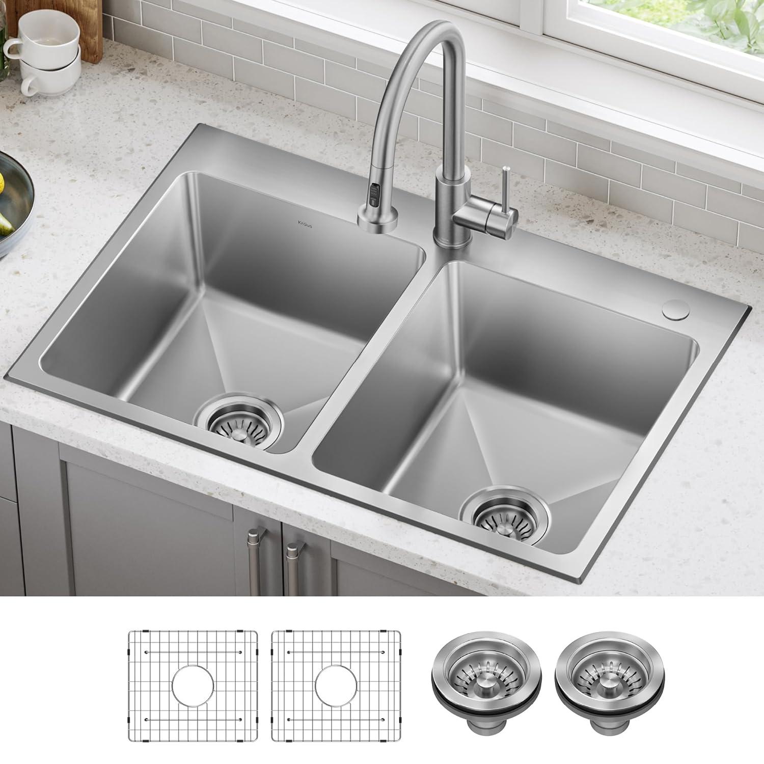 KRAUS Fairlane 18-Gauge Stainless Steel Kitchen Sink