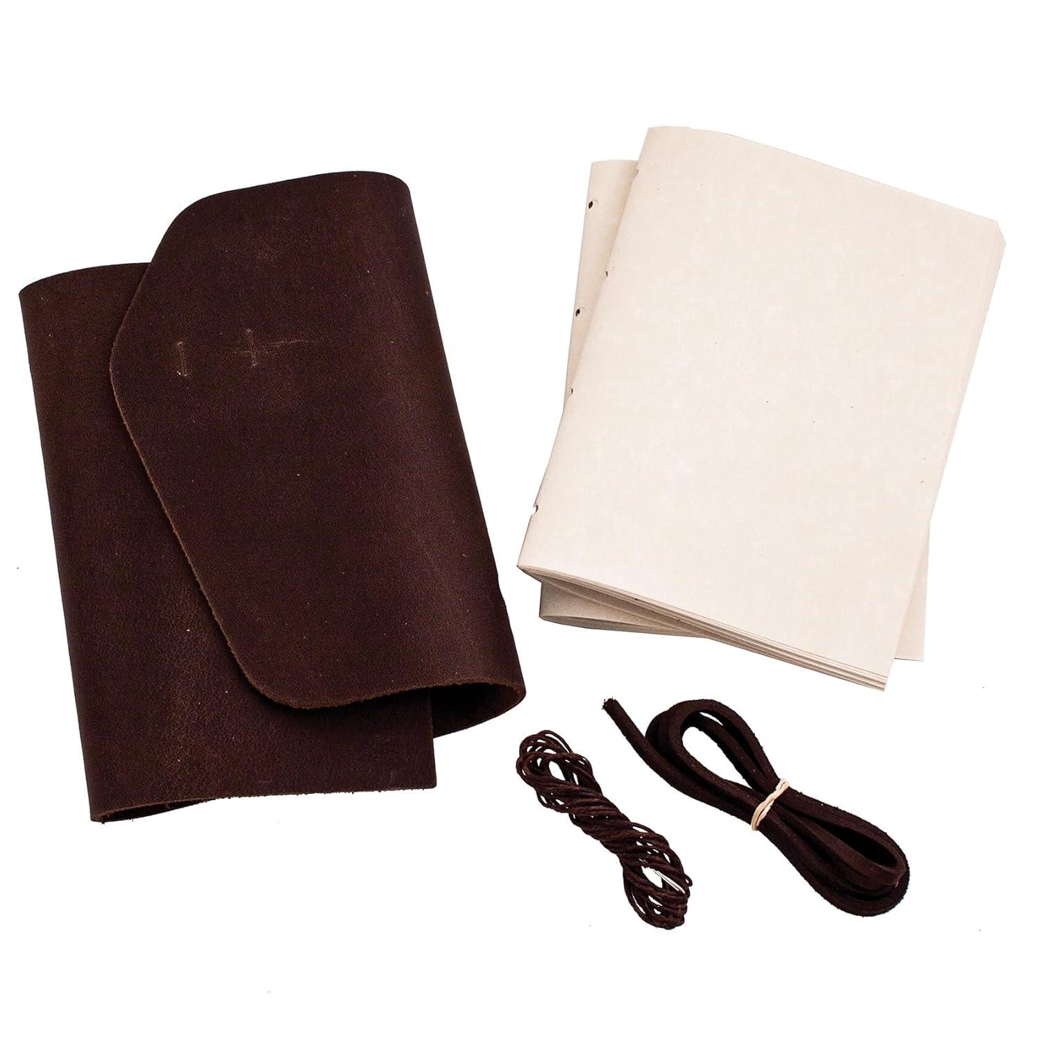 Realeather Crafts(R) Leather Journal Kit-Dark Brown