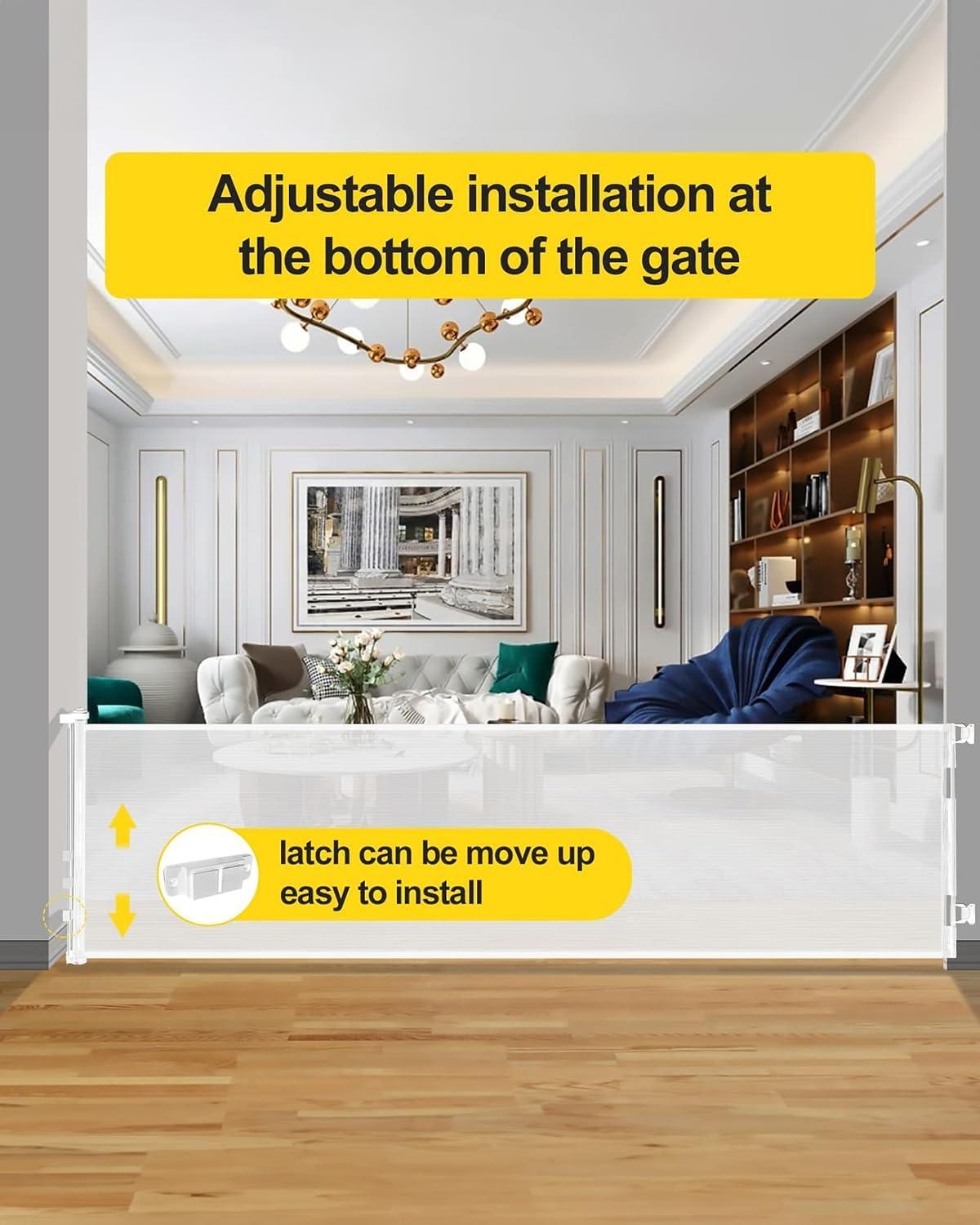 Tucker Murphy Pet™ 168 Inch Extra Wide Retractable Baby Gate,mesh Large Baby Gate Or Mesh Pet Dog Gate, Opening Wide Extra Long Child Safety Gate For Indoor, Outdoor, Stairs, Deck(33"x168")