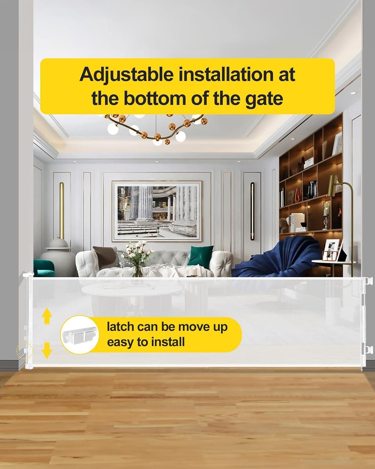 Tucker Murphy Pet™ 168 Inch Extra Wide Retractable Baby Gate,mesh Large Baby Gate Or Mesh Pet Dog Gate, Opening Wide Extra Long Child Safety Gate For Indoor, Outdoor, Stairs, Deck(33"x168")