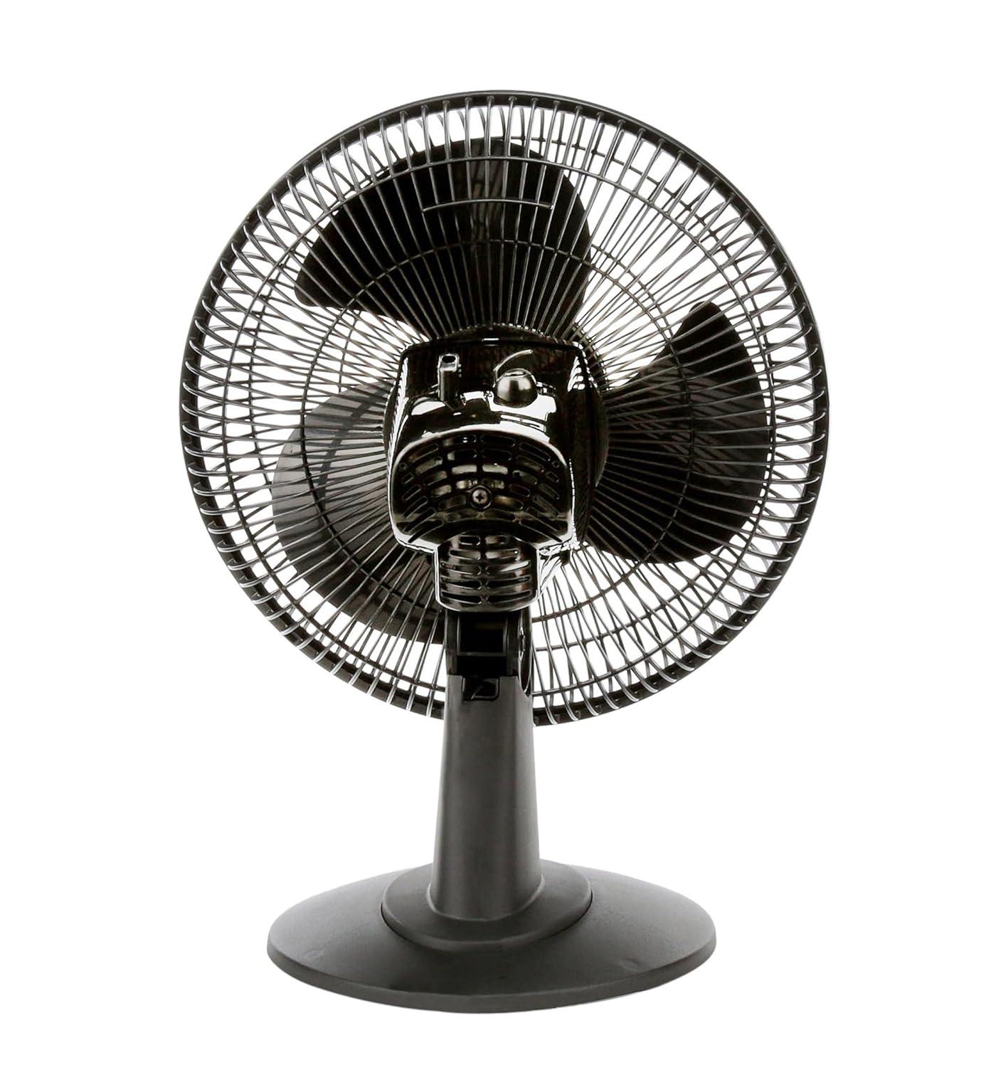 Lasko 2017 Portable 3-Speed 12-Inch Table Fan with Widespread Oscillation and Tilt-Back Fan Head, Black