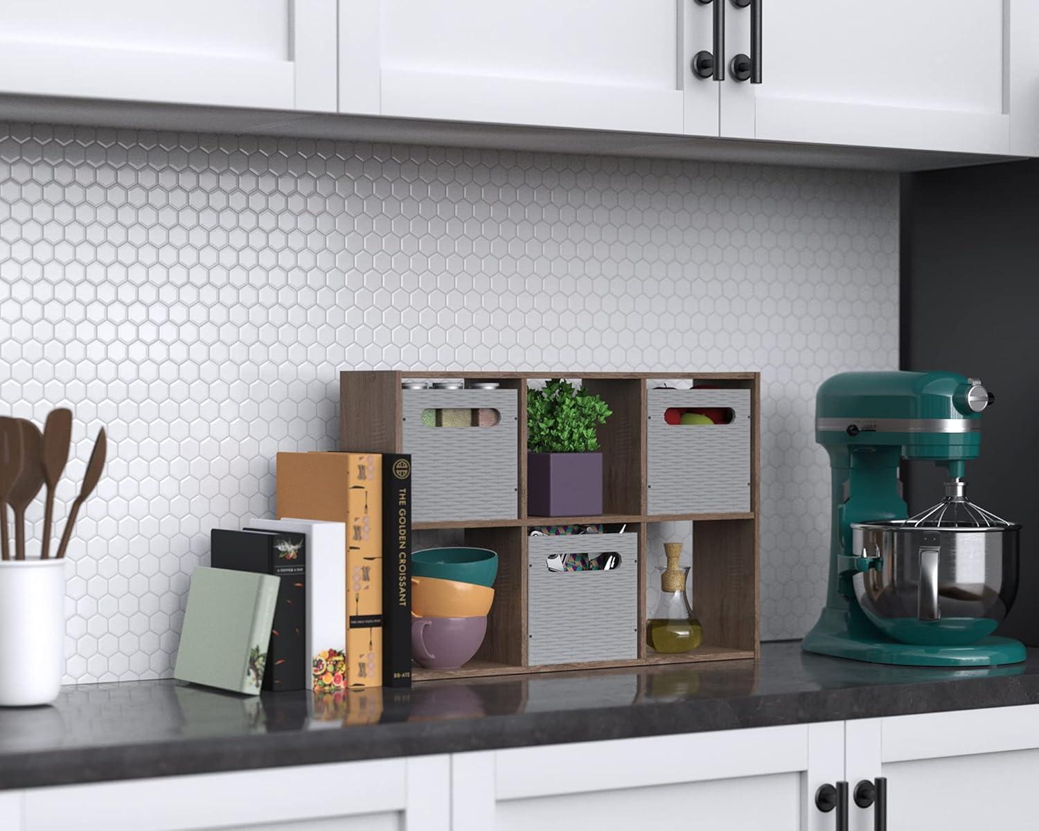 Mini 6-Cube Desktop or Wall Mounted Bookcase