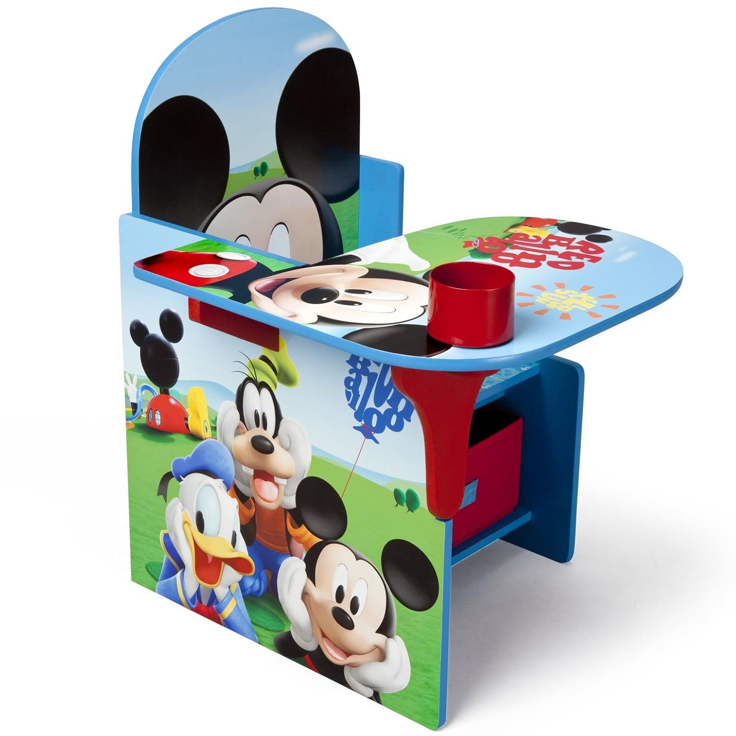 Mickey Mouse Inspired Blue Study Desk & Chair Set with Cup Holder