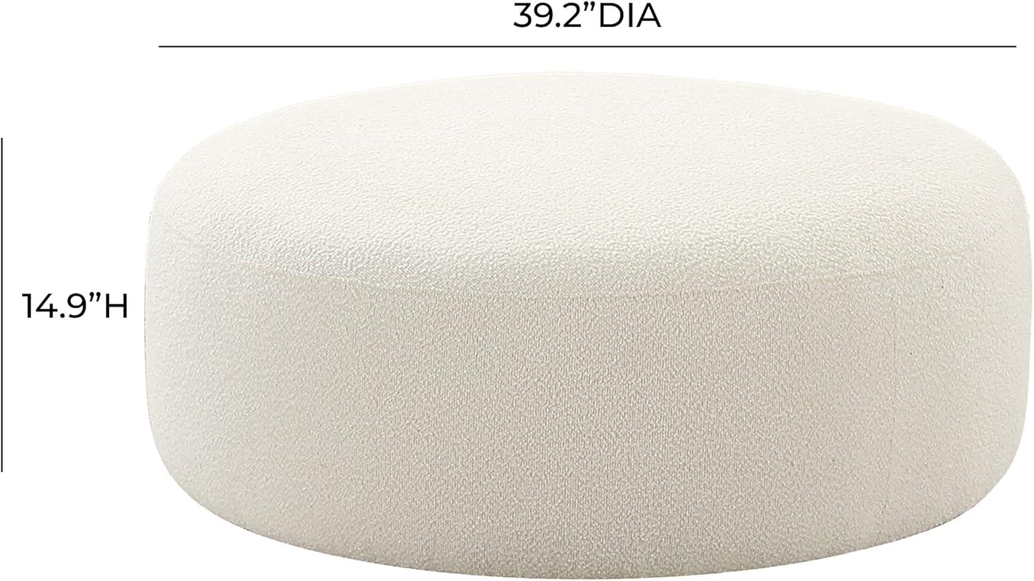 Broohah Cream Boucle Ottoman