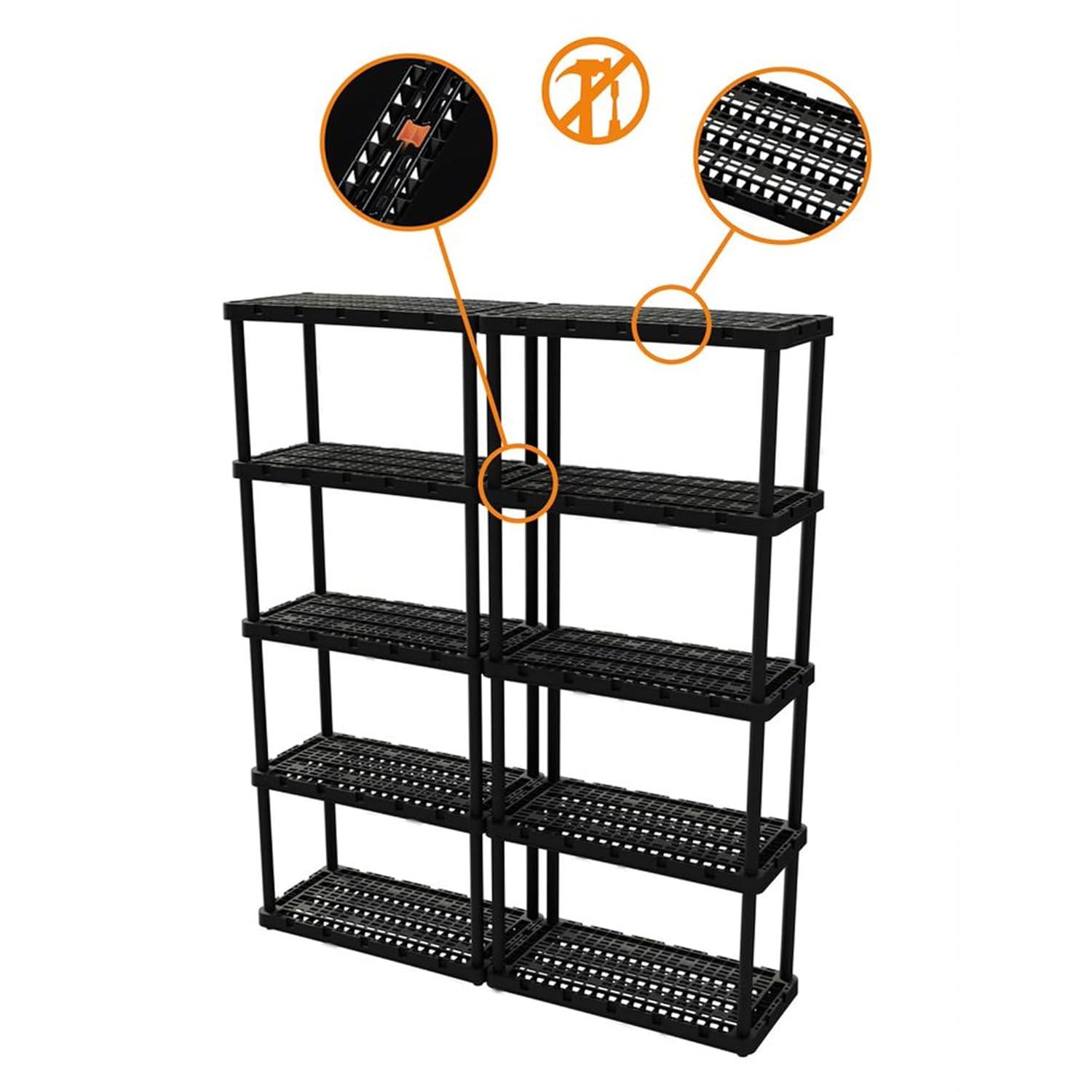 Gracious Living Storage 36'' W Plastic Shelving Unit