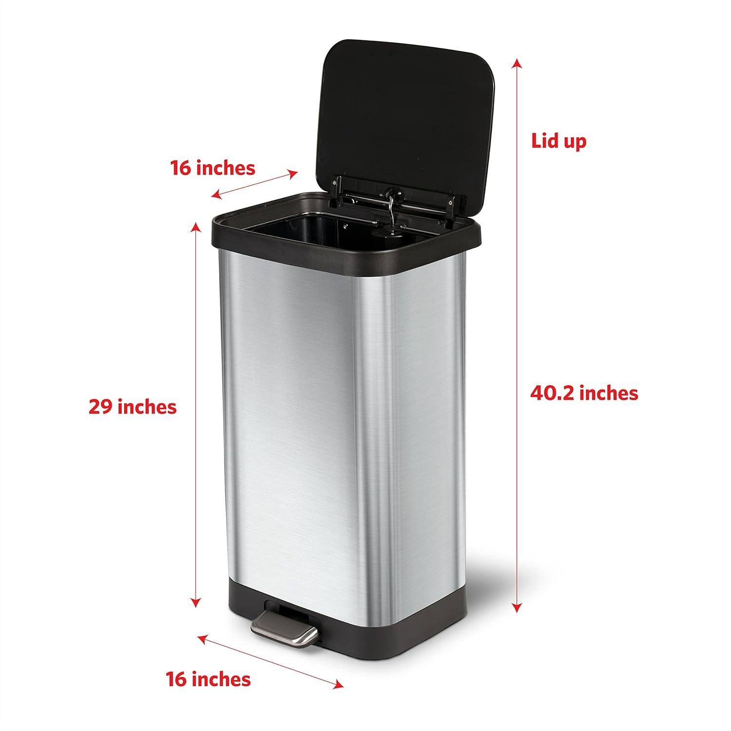 Stainless Steel 20 Gallon Fingerprint Resistant Kitchen Trash Can