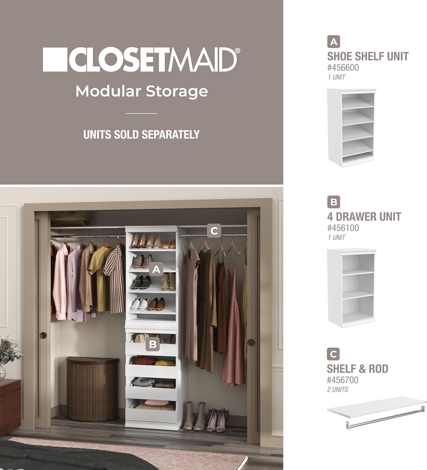 Modular Storage 36.02" W Shelf & Closet Rod