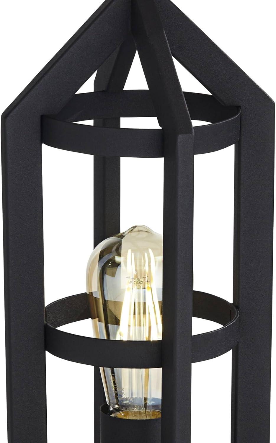 Franklin Iron Works Lucas Western Table Lamps 26" High Set of 2 Bronze with USB Charging Port and Nightlight LED Drum Shade for Bedroom Bedside Desk