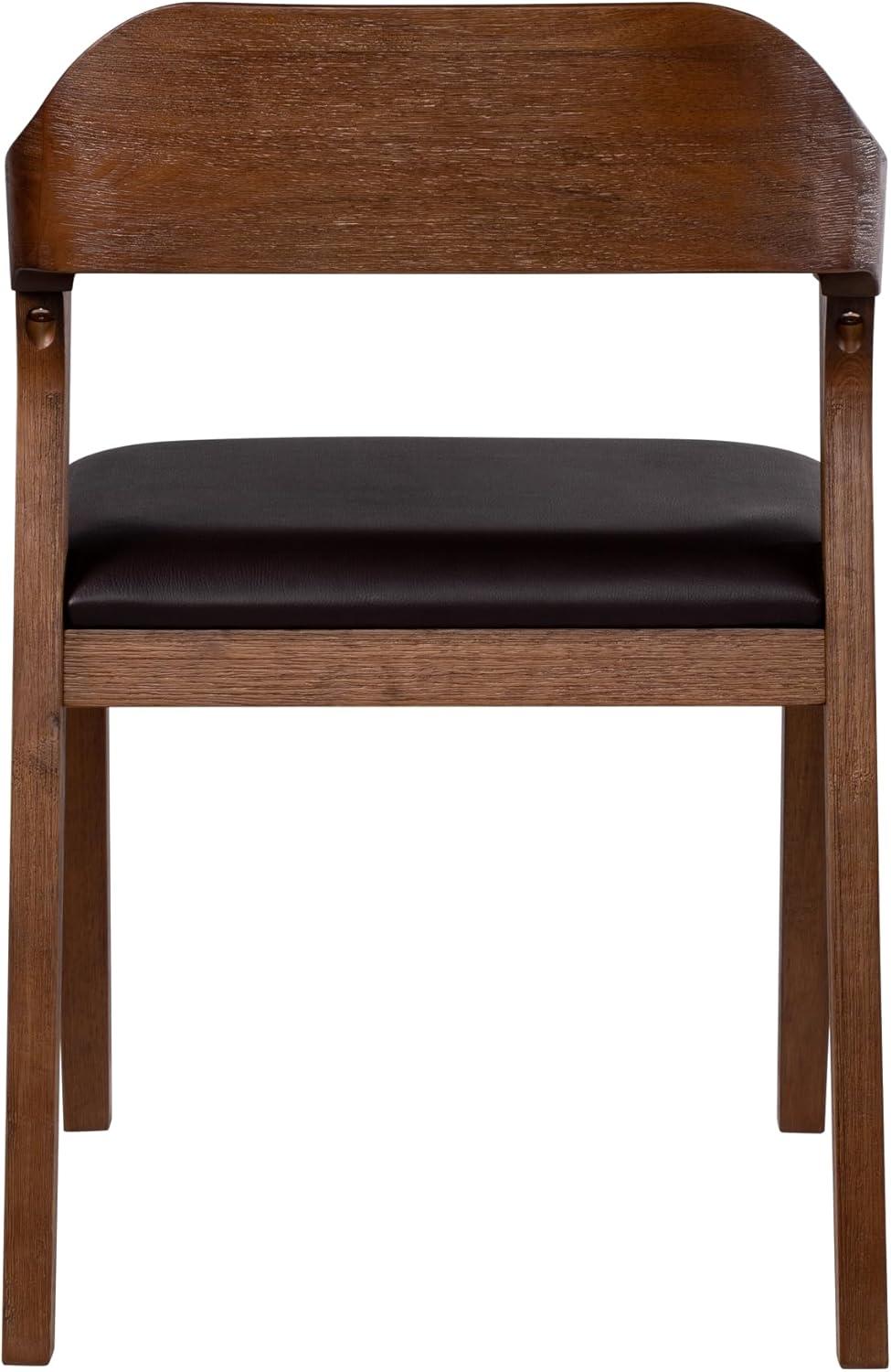 Rasmus Dining Chair Chestnut - Boraam: Acacia Wood, Faux Leather, Easy-to-Clean, 250lb Capacity