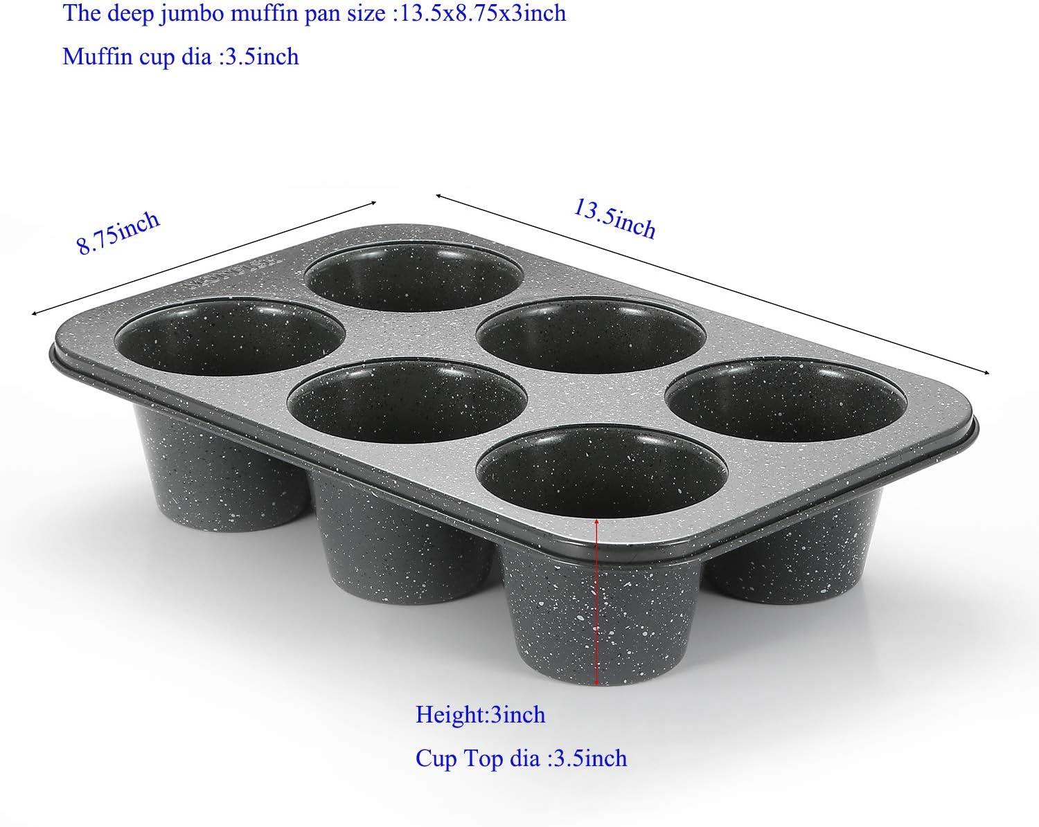 Gray Granite Non-Stick Jumbo 6-Cup Muffin Pan